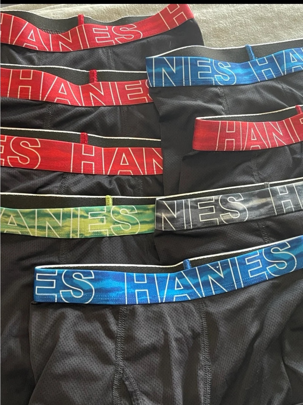 Hanes Boys' EIGHT PAIR  Athletic Boxer Briefs with Colored Waistbands
